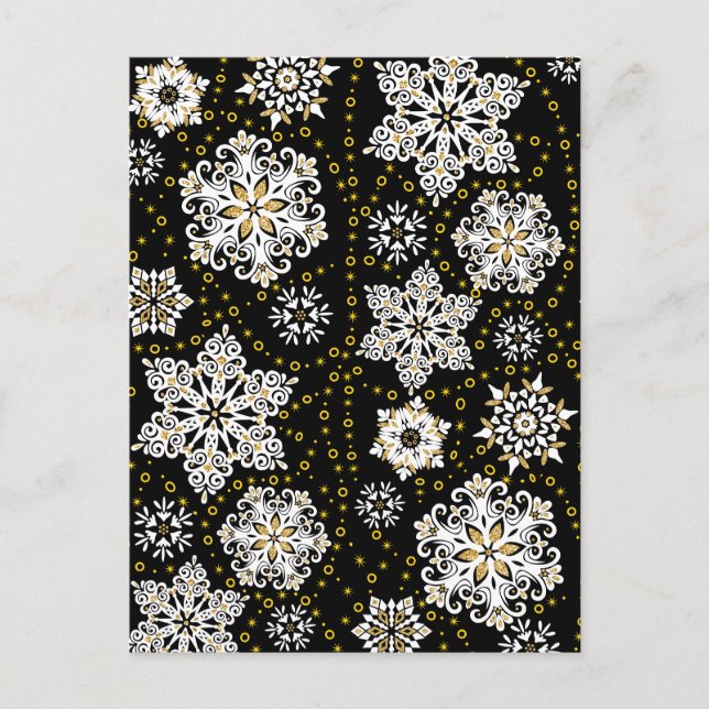 Hjortar av jultomte från guld i Bloom Helg Vykort (Framsida)