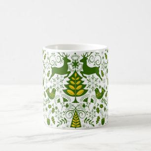 Hjortar av jultomte från guld i Bloom Kaffemugg