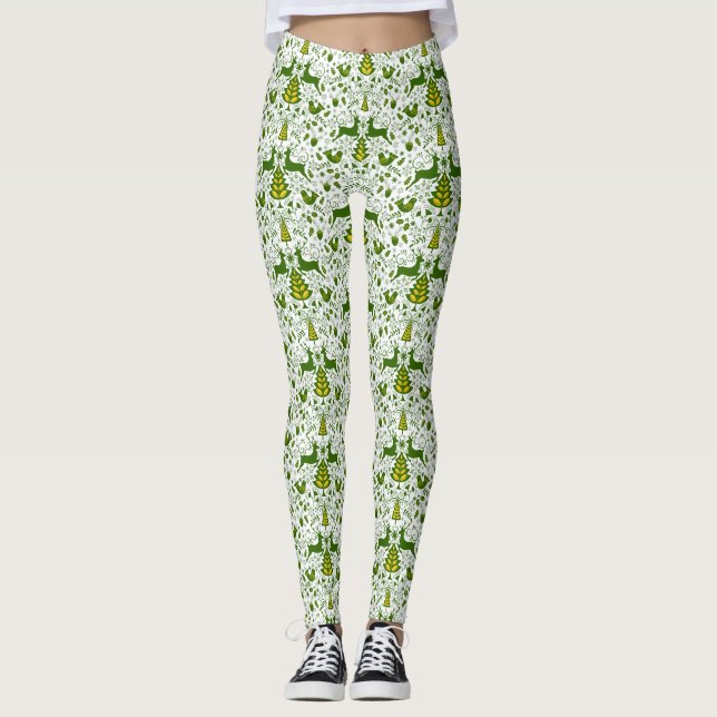 Hjortar av jultomte från guld i Bloom Leggings (Framsida)