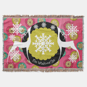 Hjortar Dots and Snowflake Orbs Helgdag Throw Mysfilt