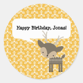 Hjortar för Personlig av för matlagningsdjur Runt Klistermärke