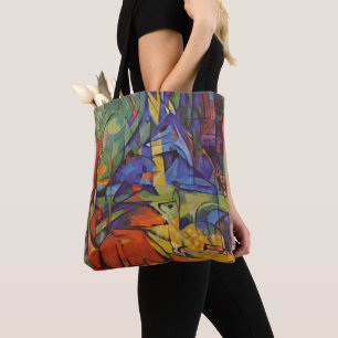 Hjortar i skogen II av Franz Marc, Vintage Art Tygkasse