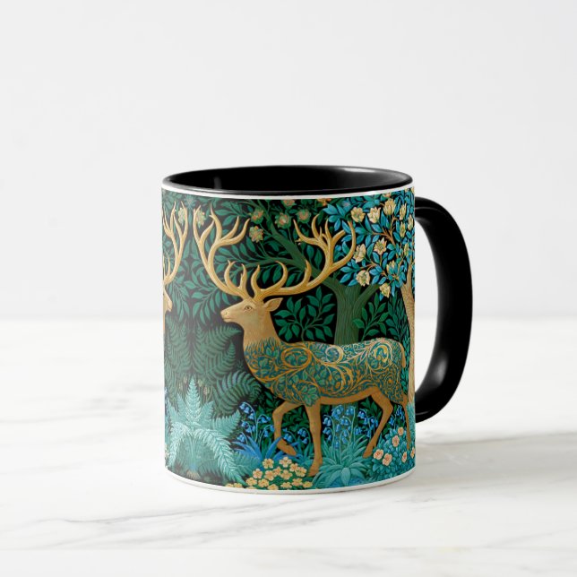 Hjortar & Skog William Morris Stil Målning Konst Mugg (Framsida höger)