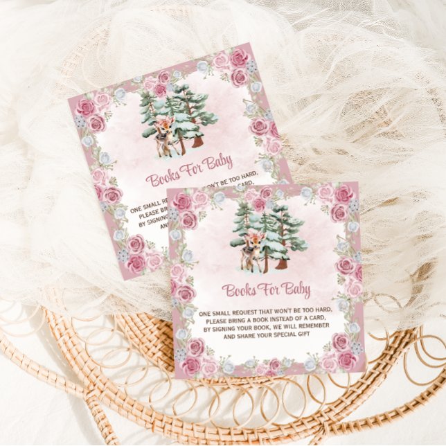 Hjortblommiga böcker för babyflickor Shower Tilläggskort (Skapare uppladdad)