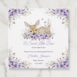 Hjorten Baby Shower för Cute Lavender Lila Blommig Gåvor Etiketter