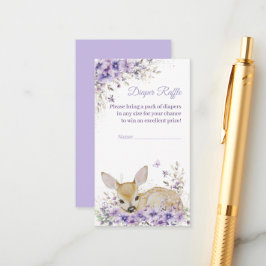 Hjorten Baby Shower för Cute Lavender Lila Blommig Tilläggskort