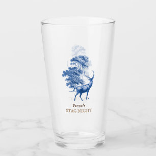 Hjorten Classy Vintage Blue Toile i Forest Glaskopp