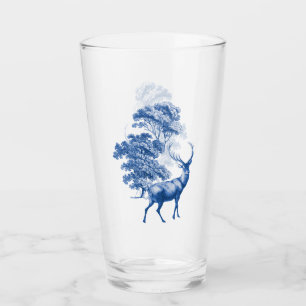 Hjorten Classy Vintage Blue Toile i Forest Glaskopp