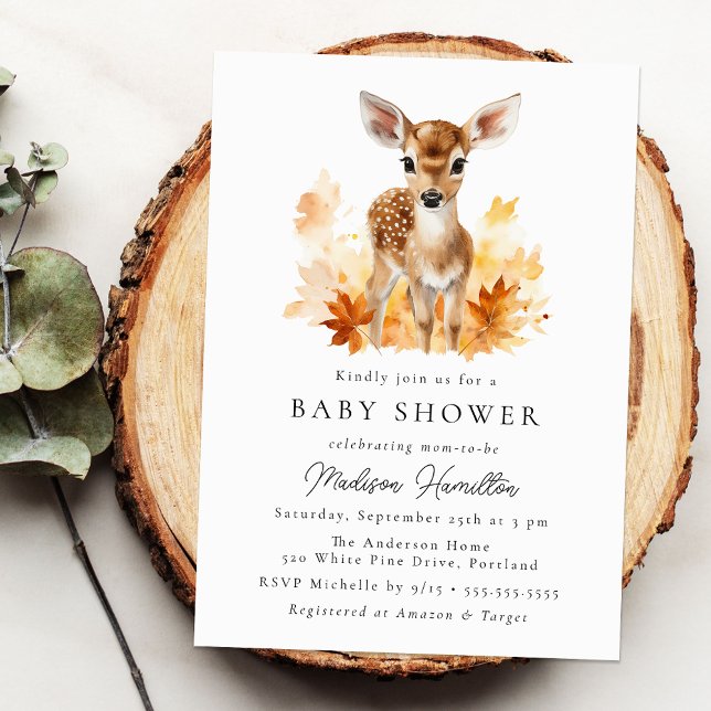 Hjorten Fall Baby Shower för spjutträ Inbjudningar (Skapare uppladdad)
