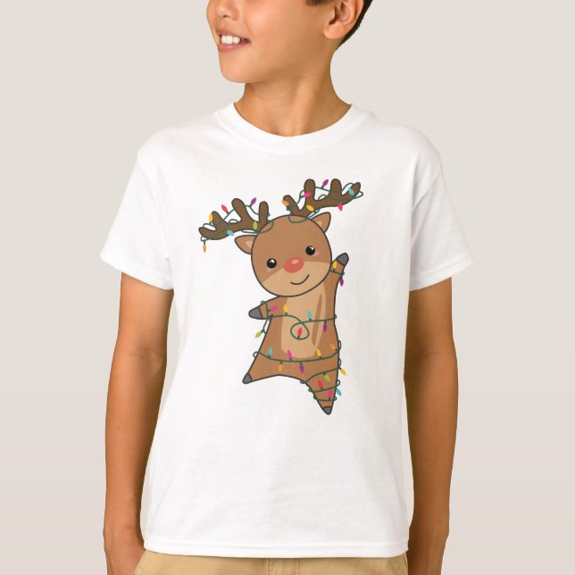 Hjorten för renare God jul Winter Animals T Shirt (Framsida)