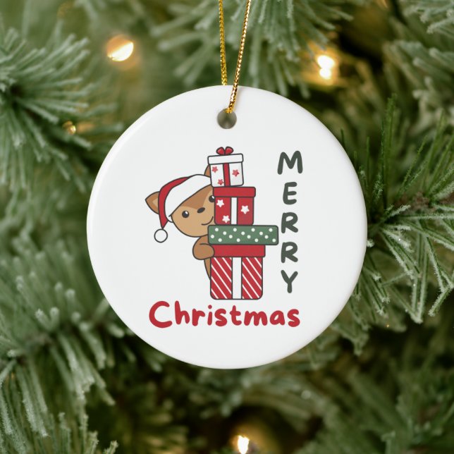 Hjorten hjort jul Gift Winter Animals Julgransprydnad Keramik (Träd)