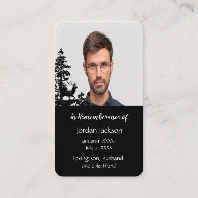 Hjorten Minnesfickkort - kulineringsstämpel Visitkort (Framsida)