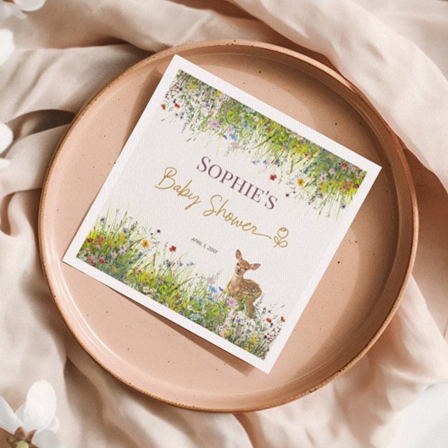 Hjorten Pastel Baby Shower Napkins Pappersservett (Skapare uppladdad)