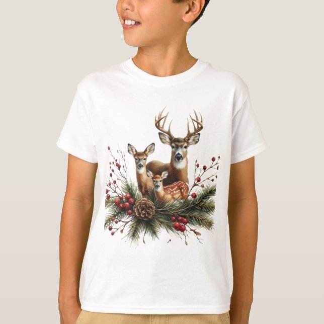 Hjortfamilj  t shirt (Framsida)