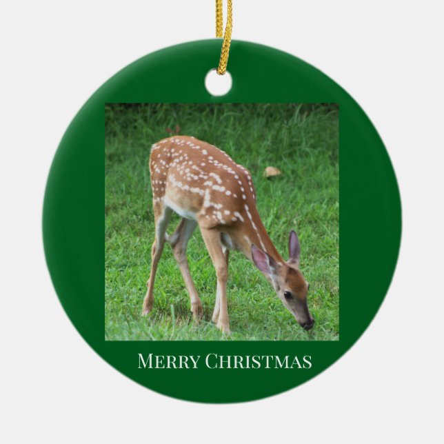 Hjortfotoornament Julgransprydnad Keramik (Framsidan)