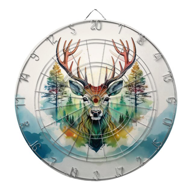 Hjorthorn skogsträd darttavla (Framsidan)