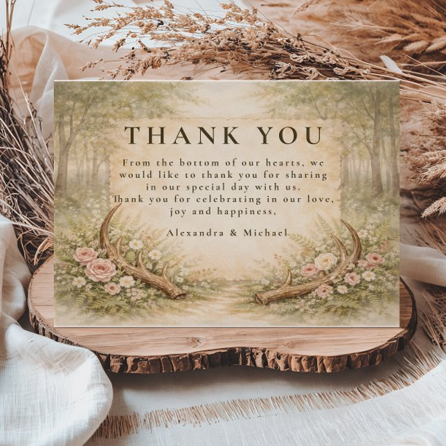 Hjorthornskogsbröllop Tack Kort (Skapare uppladdad)