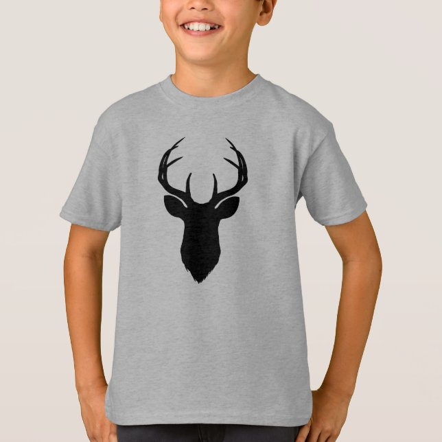 Hjorthuvud Horn Rustik Landsbygd Modern Tee Shirt (Framsida)