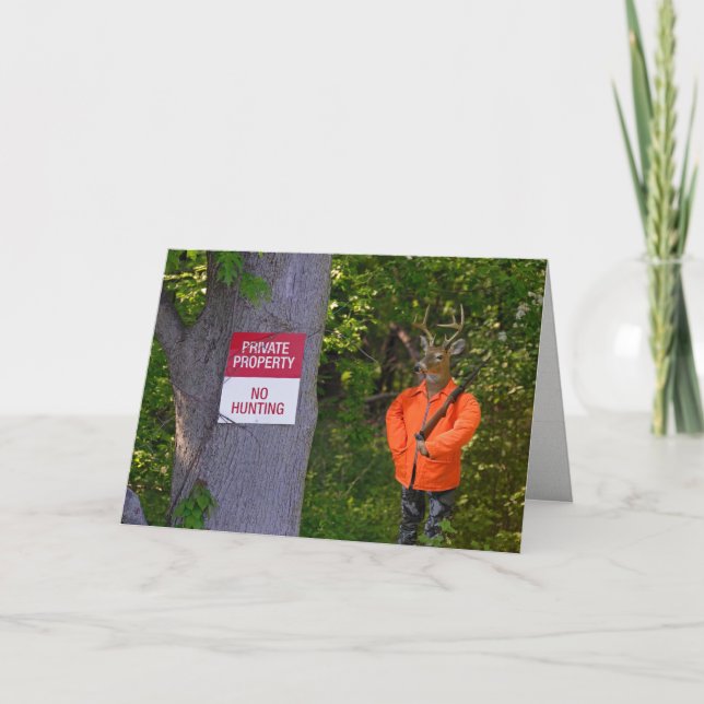 hjortjägaren i skogen med undertecknar kort (Framsida)