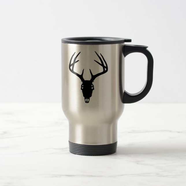 Hjortjaktskalle med horn på kronhjort resemugg (Höger)