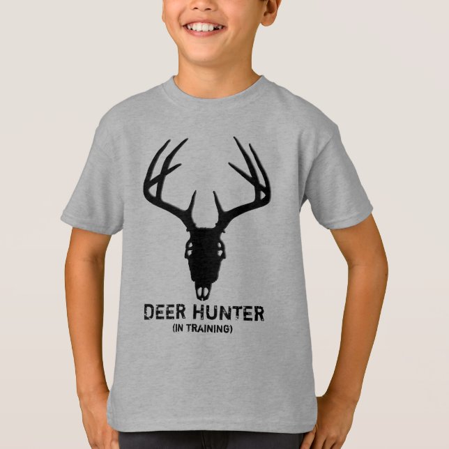 Hjortjaktskalle med horn på kronhjort t-shirt (Framsida)
