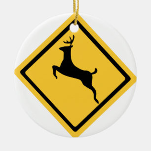 Hjortkorsning symbol julgransprydnad keramik
