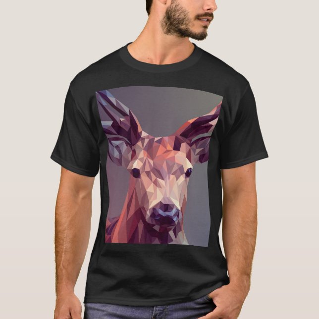 Hjortpolygoner Natur T Shirt (Framsida)