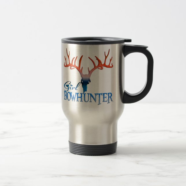 HJORTtravel mug för FLICKA BOWHUNTER Resemugg (Höger)