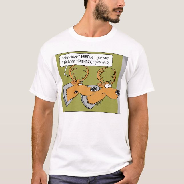 Hjorttrofén "sade du" tecknadT-tröja Tee (Framsida)