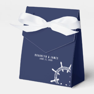 Hjul för favoritboxar för blått bröllop i marinflo presentaskar