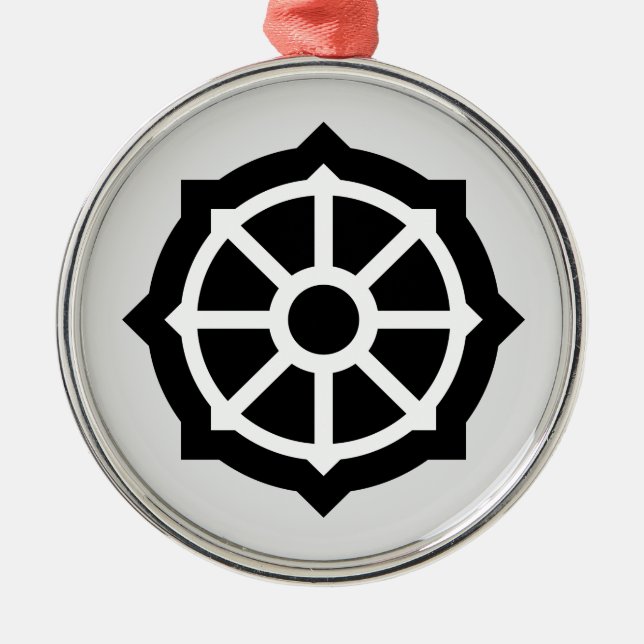 Hjul i Dharma (buddhism, hindusim) Julgransprydnad Metall (Framsidan)