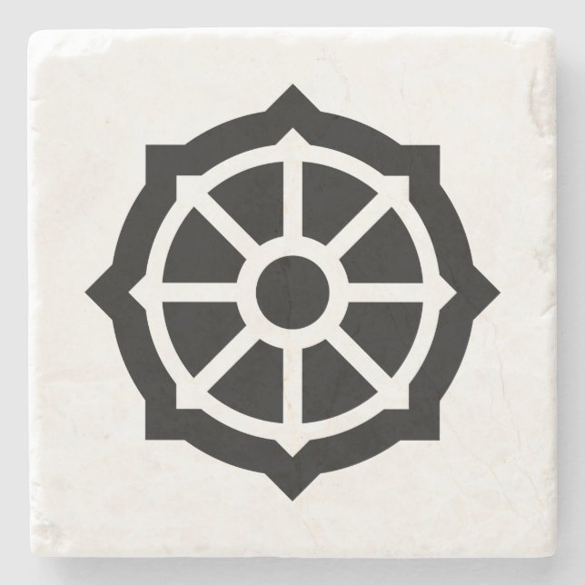 Hjul i Dharma (buddhism, hindusim) Stenunderlägg (Framsidan)