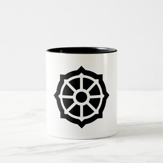 Hjul i Dharma (buddhism, hindusim) Två-Tonad Mugg (Center)