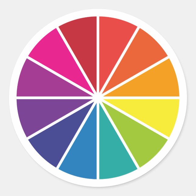 Hjul i Färg Runt Klistermärke (Framsida)