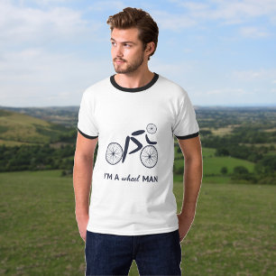 Hjul-man gör lustigt cyklist t shirt
