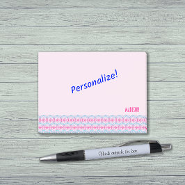 Hjul mönster anpassningsbar text cykliskt tema post-it block