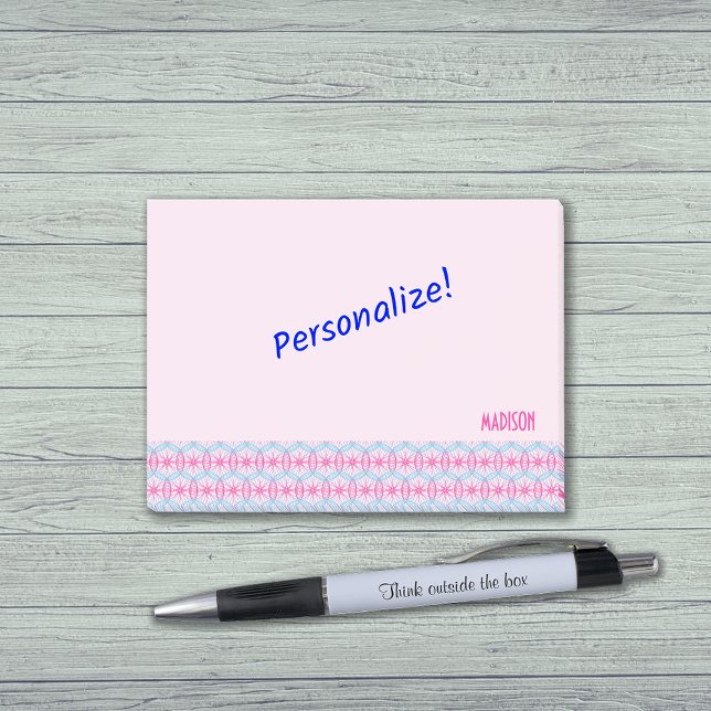 Hjul mönster anpassningsbar text cykliskt tema post-it block (Skapare uppladdad)