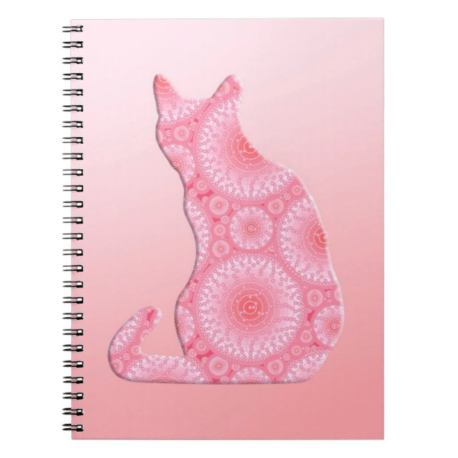 "Hjul of Light" Katt - rosa av korall Anteckningsbok (Framsidan)