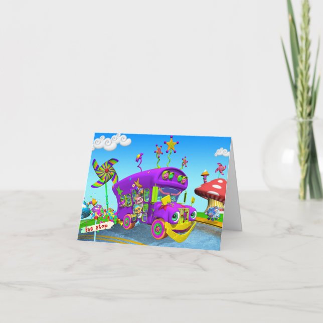 Hjul på Buss-anteckningskortet Kort (Framsida)