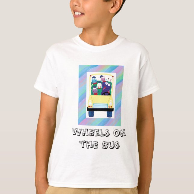 Hjul-på--Buss T-tröja Tee Shirt (Framsida)