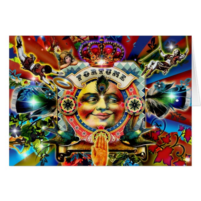 Hjul på Fortune Greeting Card OBS Kort (Framsidan Horizontal)