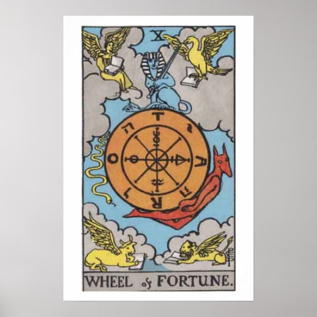 Hjul på Fortune Tarot Card Poster (Framsidan)