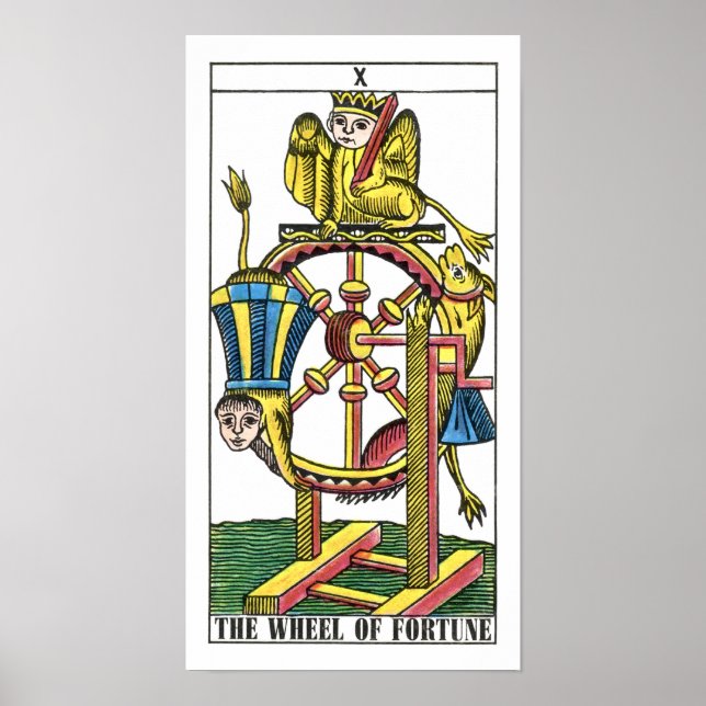 Hjul på Fortune Tarot Card Poster (Framsidan)