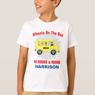 Hjul på Personligen Buss Kids Cute T Shirt