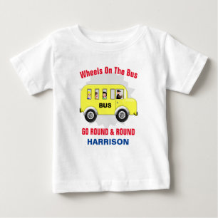 Hjul på Personligen Buss Kids Cute T Shirt
