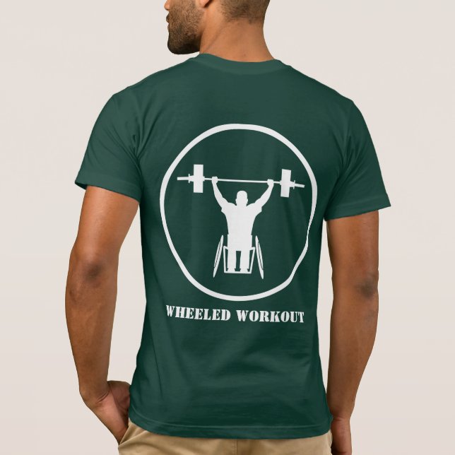 Hjul - vit Logotyp - Grönt - T-Shirt (Baksida)