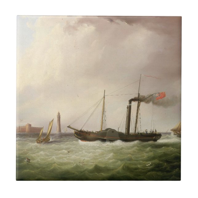 Hjulångaren Ariel 1831 Kakelplatta (Framsidan)