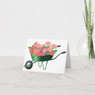 Hjulbarrow-Fullt för blomsteranteckningskort Kort