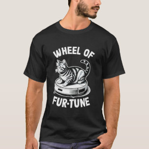Hjulet av Fur-Tune Katt På Robot Dammsugare Katt T Shirt