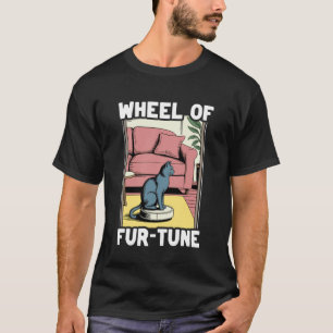 Hjulet av Fur-Tune Robot Dammsugare Rolig Katt 5 T Shirt